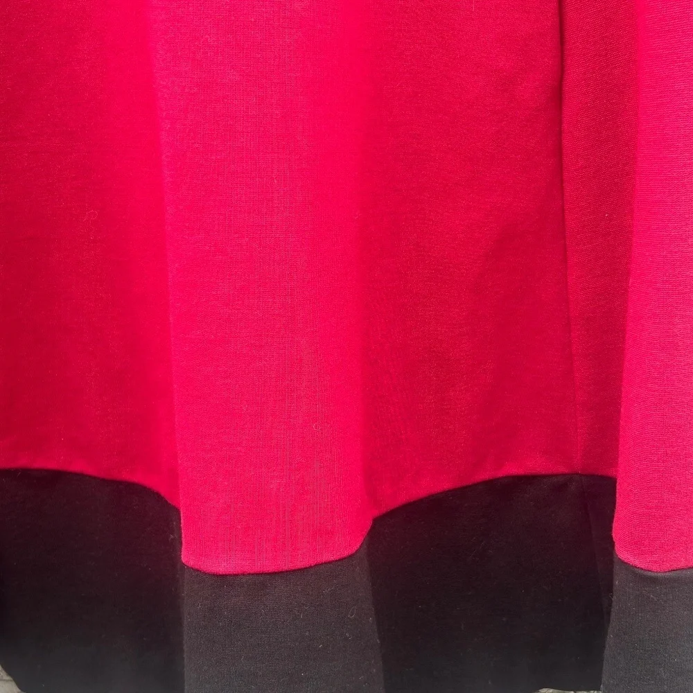 Kate Spade Colorblock Bell Sleeve Ponte Dress Cranberry Burgundy Size M